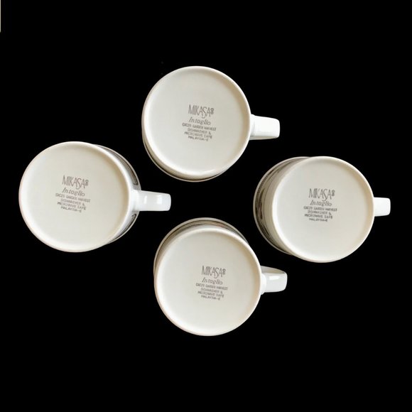 MIKASA Intaglio Garden Harvest Flat Cup and Saucer Sets of 4 - Picture 6 of 10